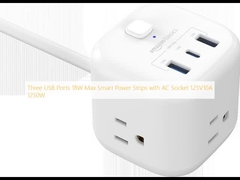 Tre porte USB 18W Max Smart Power Strip con presa CA 125V10A 1250W