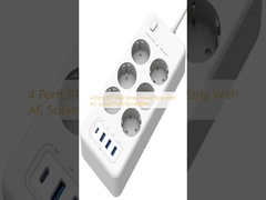 4 porte PD 32W Smart Power Strip con presa CA 250V16A 4000W